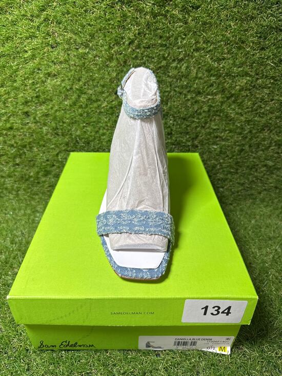 Sam Edelman Shoes - Sam Edelman Daniella denim block heel sandals size 6.5
